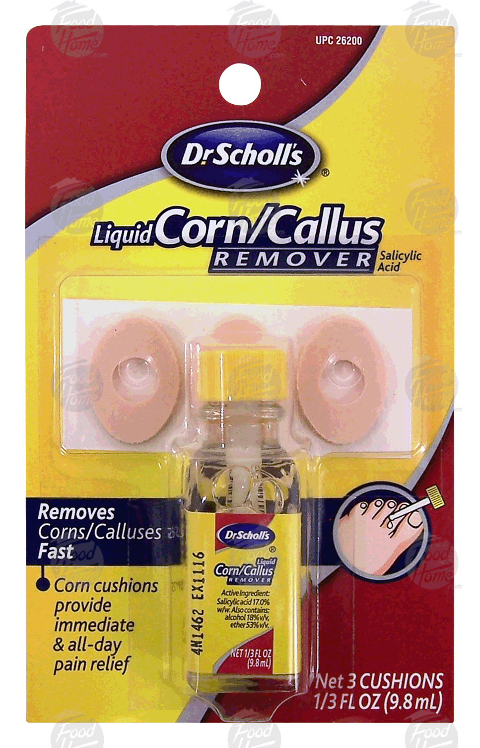 Dr Scholl's&nbsp;&nbsp;liquid corn/callus remover, salicylic acid, 3 pads and liquid drop dispenser Full-Size Picture